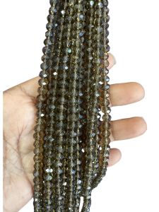 Glass Crystals, Rondelle, 6mm,Olive Green