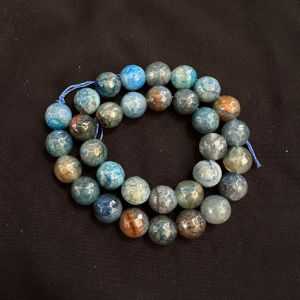 Onyx Stone Beads, 12mm, Round, Bluish Grey And Brown