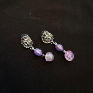 Agate Nuggets And Quartz Beads Earrings