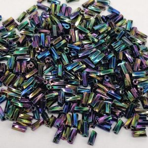 Seed Beads, Twisted Tube, 5x1.5mm, Multicolor, Pack Of 25 Gms