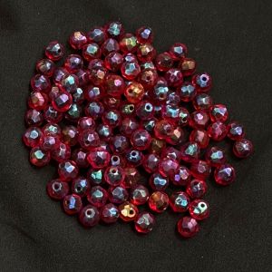 Metallic Crystals , Pinkish Maroon ,Round,(6mm) , pack of 25gms