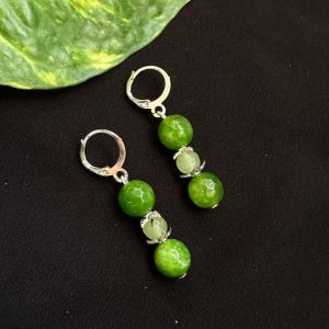 Agate earrings ,Green