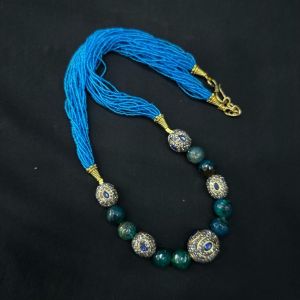 Seed beads necklace with designer beads.