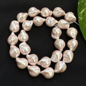 Baroque Pearl, Shell Pearl, 12x16 mm,Lite pink
