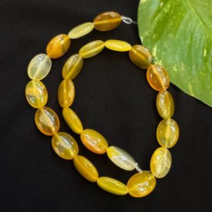 Flat oval agate beads, 13X18mm Yellow Double Shade