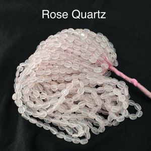 Natural Gemstone Beads, ( Rose Quartz),Oval , 7x9mm