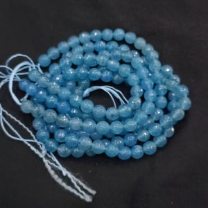Agate Beads, 8mm, Round, Pack of 3 String, Light Blue