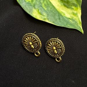 Earstud Post - Antique Gold peacock stud( with stoppers)