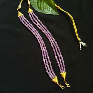 DIY, 3 Layer Agate Chains, Just Attach A Pendant, With Hook & Rope, (Lavender)Gold Finish