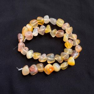Agate Nuggets, Yellowish and White, 14" String