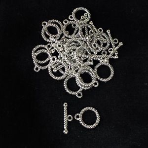 Toggle clasp, Sliver, Circle Shape ,Pack of 10 sets