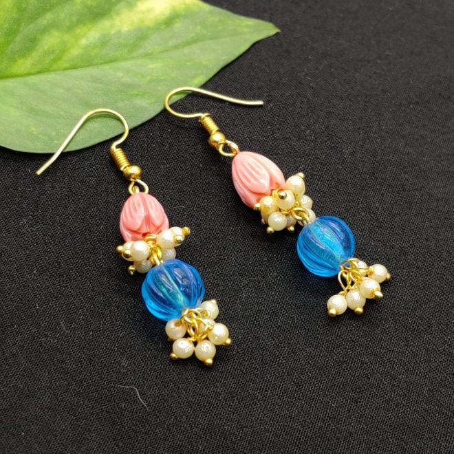 Pink Coral & 14Kt Gold Earrings by Carla – Estate Beads & Jewelry