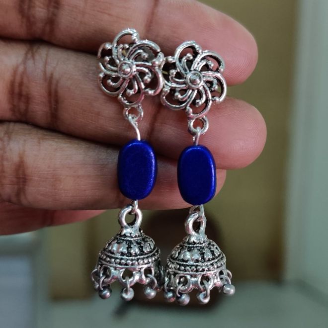 MS Fashion India Oxidized Light Weight Silver Jhumka Earrings | Silver  jhumkas, Oxidised silver jewelry, Jhumka