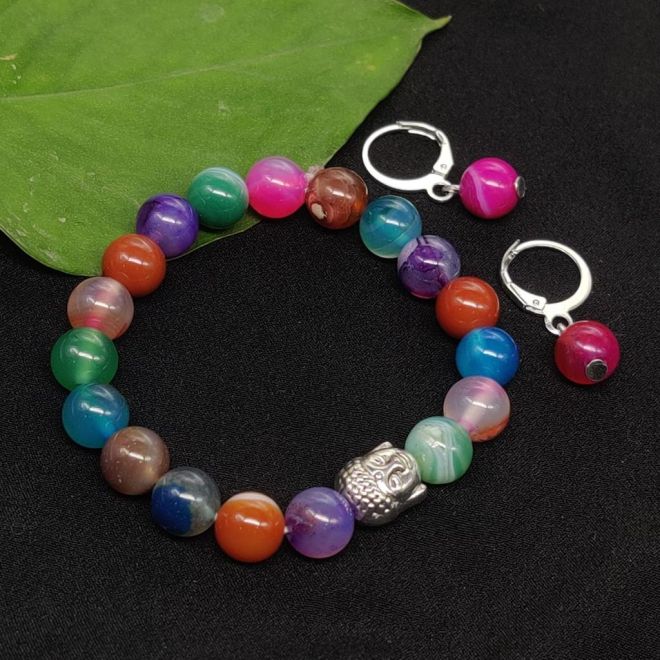 Agate stone hot sale bracelet multicolor