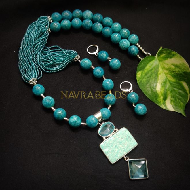 Green Kyanite Raw Gemstone Necklace Manufacturer Supplier from Jaipur India