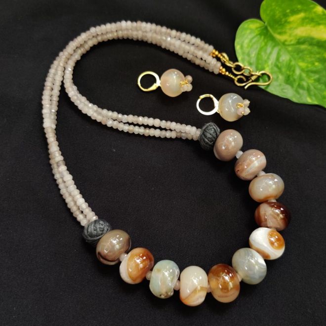 Amazon.com: Stone Necklace | Brown Agate Necklace | Druzy Necklace | Brown  Geode Slice Necklace | Boho Necklace | Layer Necklace : Handmade Products