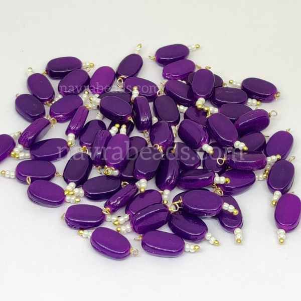 Flat oval store glass beads