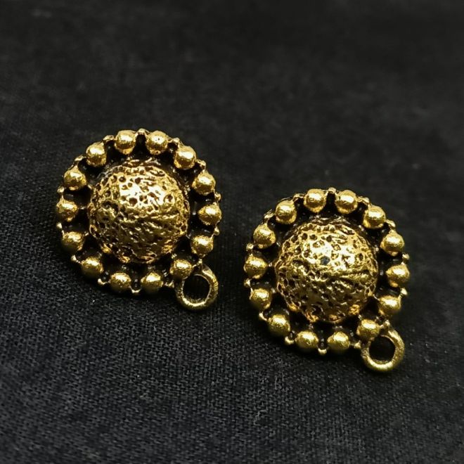 Turquoise Antique Gold tone handmade earrings at ₹895 | Azilaa