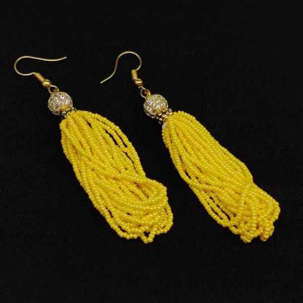 Buy Long beaded earrings with a gradient, bl | Skrami.com