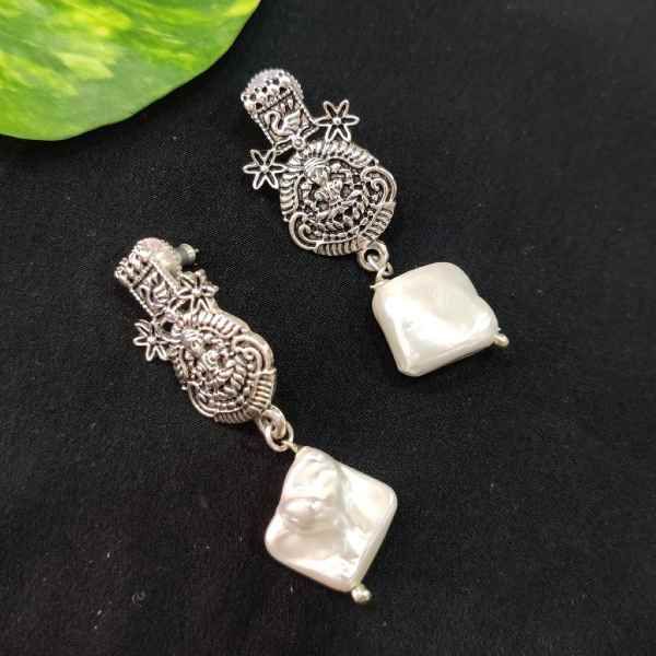 mother of pearl and silver earrings