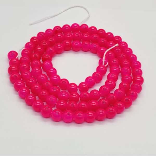 Crackle Glass Beads 8mm Beads for Jewelry Making Round PINK Spacer 100 pcs