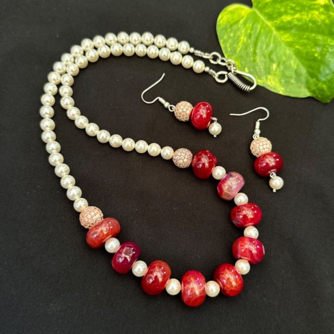 Natural Gemstone Beads, 8mm Round, Red Aura Quartz