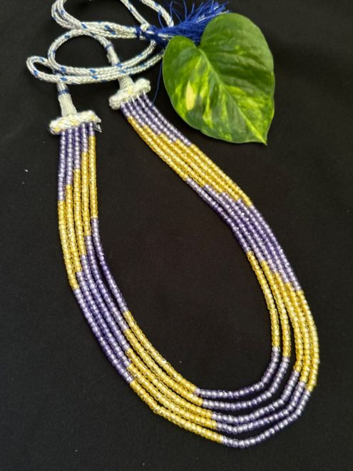 White Finish Zircon & Yellow Stone Necklace Set