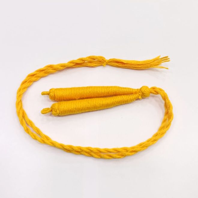 Cotton Cord (Dori), YELLOW,, Twisted, Adjustable, 5 ( 2.5  in