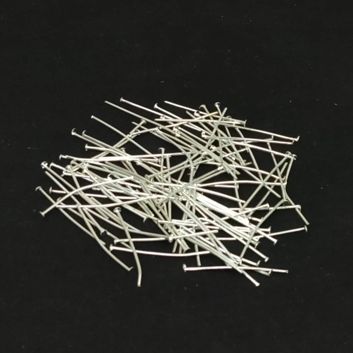 Flat headpins, Silver, Pack of 50 pairs