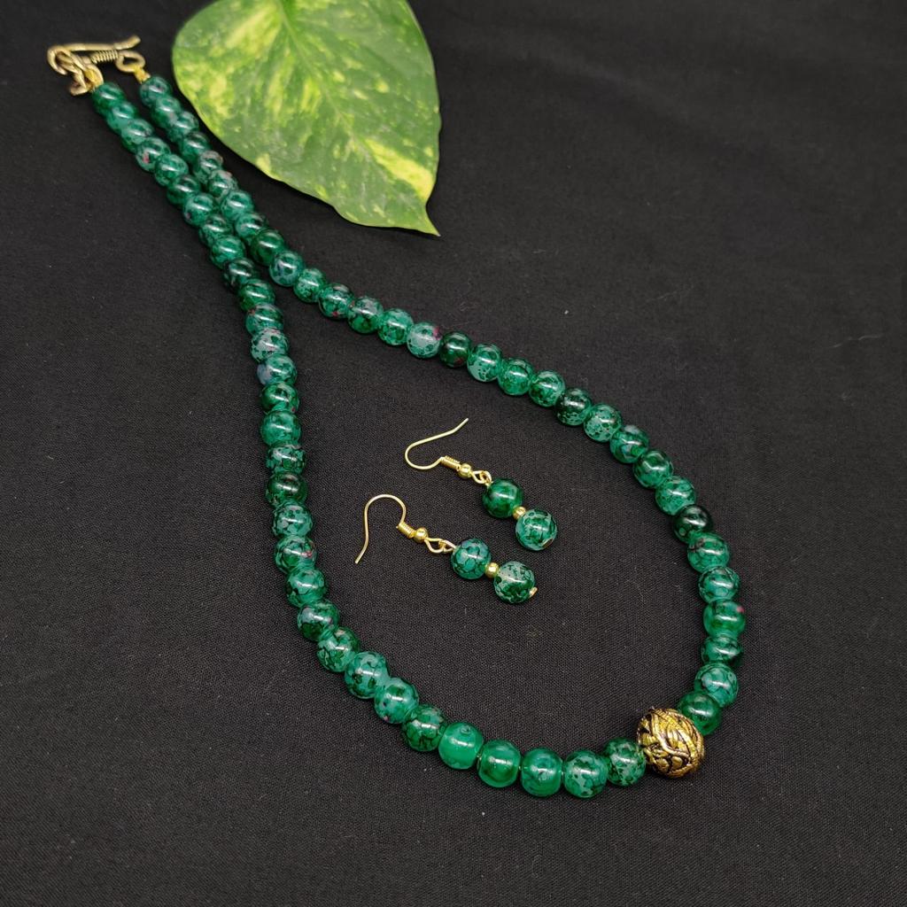 Green Agate Beads with Green Agate Pendant Necklace – Kreate