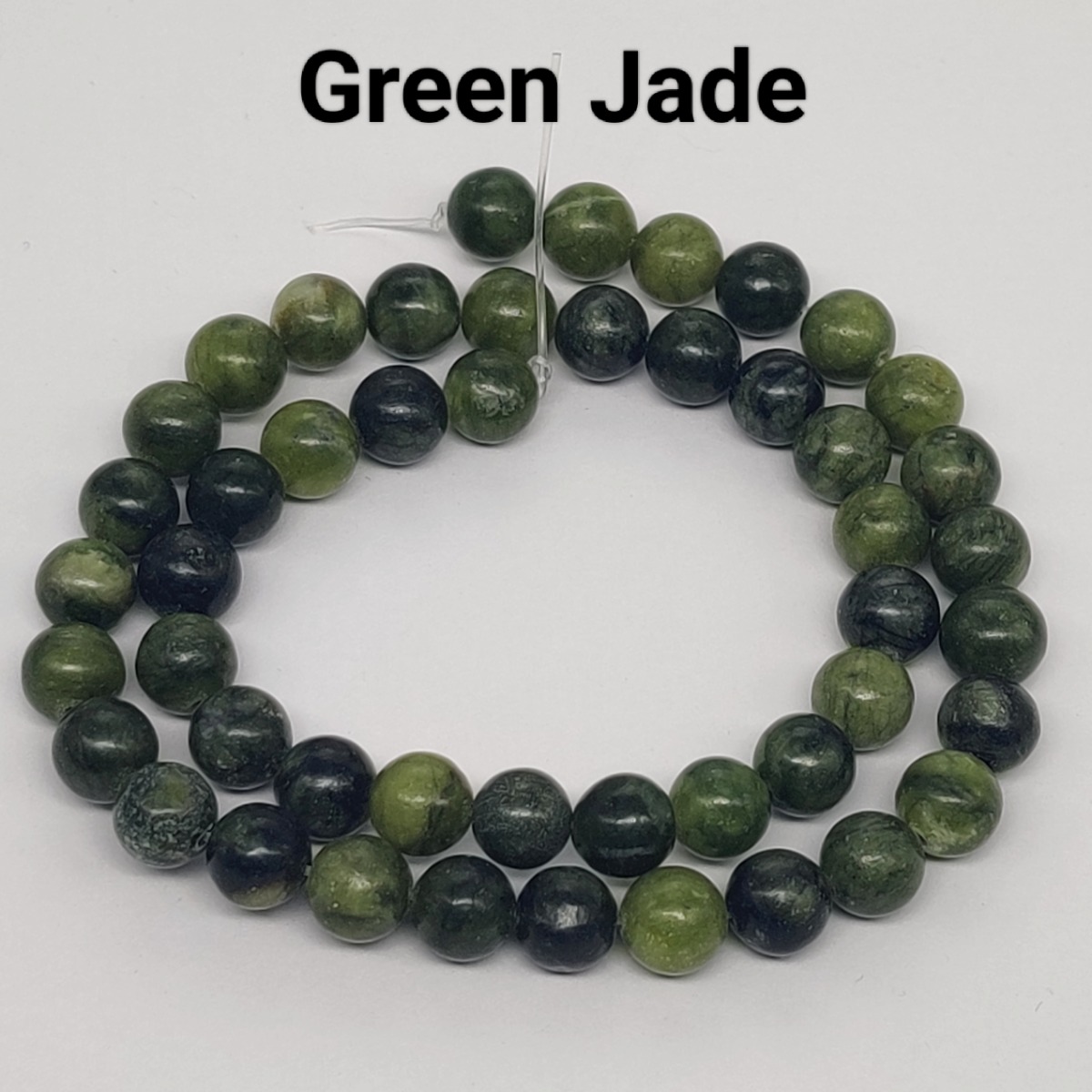 8mm Natural Round Dark Green Jade Gold Bead Necklace – My Passion for  Jewelry