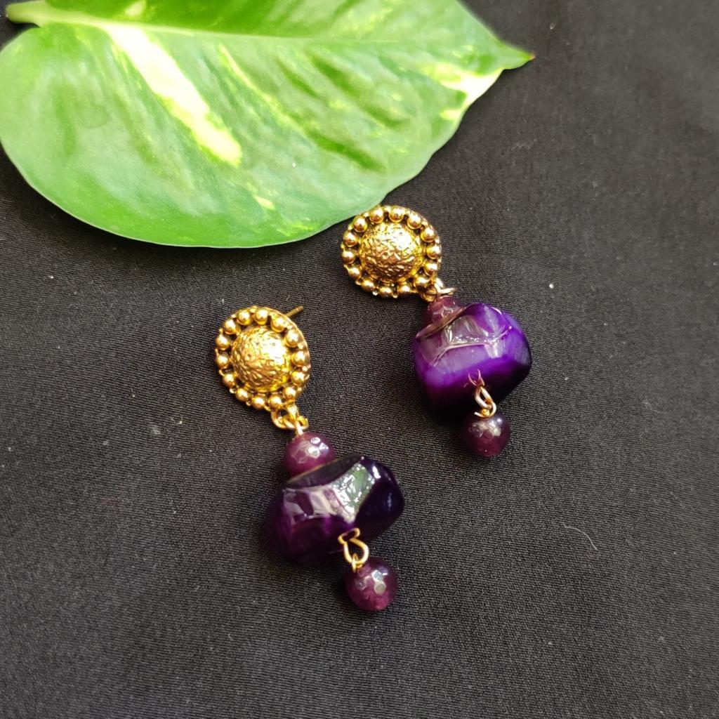 Purple Onyx Earrings